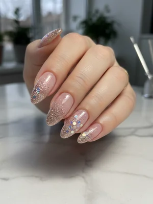 Photo-real Salon Glitter Application Nails - Glitter Application nail art - featuring nail art, glitter, red - nail art inspiration and design ideas