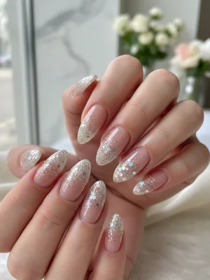 Photo-real Salon Glitter Application Nails - Glitter Application nail art - featuring nail art, glitter, red - nail art inspiration and design ideas