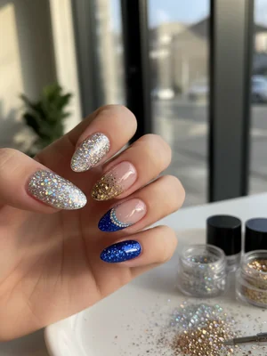 Photo-real Salon Glitter Application Nails - Glitter Application nail art - featuring nail art, glitter, red - nail art inspiration and design ideas