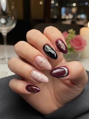 Photo-real Salon Date Night Nails - Date Night nail art - featuring nail art, red, date night - nail art inspiration and design ideas