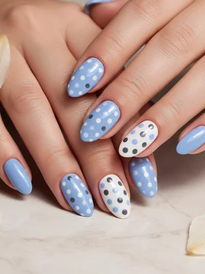 Photo-real Salon Polka Dots Nails - Polka Dots nail art - featuring nail art, red - nail art inspiration and design ideas