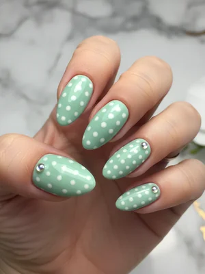 Photo-real Salon Polka Dots Nails - Polka Dots nail art - featuring nail art, red - nail art inspiration and design ideas