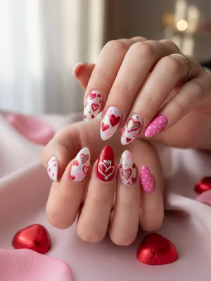 Photo-real Salon Valentine's Day Nails - Valentine's Day nail art - featuring nail art, red - nail art inspiration and design ideas