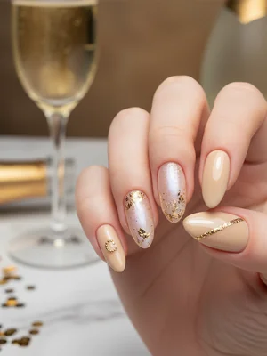 Photo-real Salon Champagne Nails - Champagne nail art - featuring nail art, red - nail art inspiration and design ideas