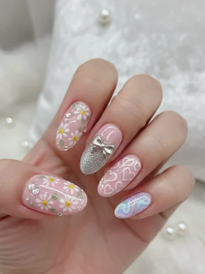 Photo-real Salon Girly Nails - Girly nail art - featuring nail art, red - nail art inspiration and design ideas