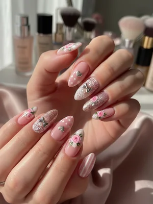 Photo-real Salon Girly Nails - Girly nail art - featuring nail art, red - nail art inspiration and design ideas
