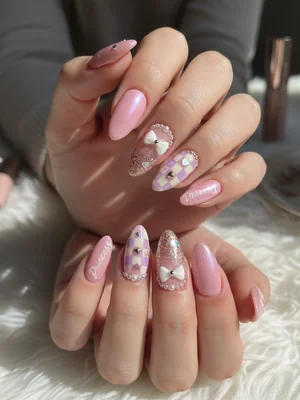 Photo-real Salon Girly Nails - Girly nail art - featuring nail art, red - nail art inspiration and design ideas