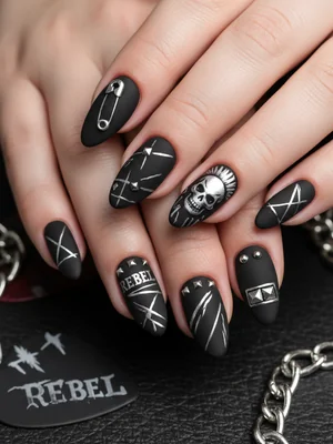 Photo-real Salon Punk Nails - Punk nail art - featuring nail art, red - nail art inspiration and design ideas
