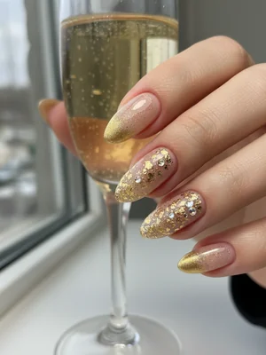 Photo-real Salon Champagne Nails - Champagne nail art - featuring nail art, red - nail art inspiration and design ideas