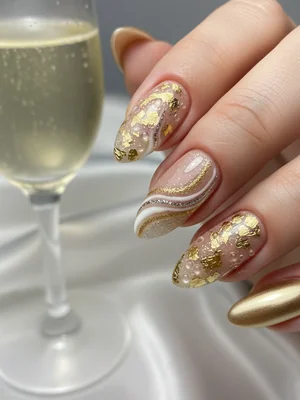 Photo-real Salon Champagne Nails - Champagne nail art - featuring nail art, red - nail art inspiration and design ideas