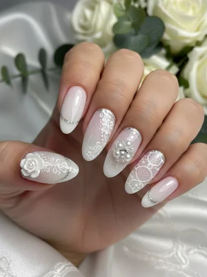 Gorgeous Photo-real Salon Wedding Nails