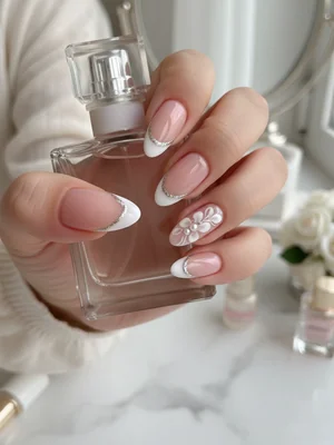 Beautiful Photo-real Salon French Tips Nails