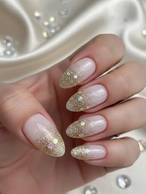 Photo-real Salon Glitter Application Nails