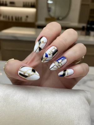 Sophisticated Photo-real Salon Detailing Nails