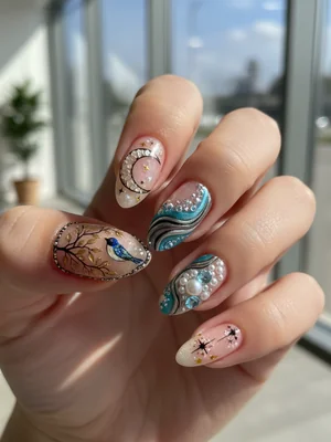 Sophisticated Photo-real Salon Detailing Nails