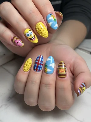 Gorgeous Photo-real Salon Sponge Nails