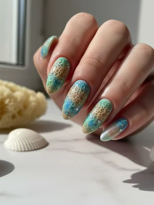 Beautiful Photo-real Salon Sponge Nails