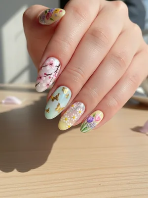 Photo-real Salon Spring Nails - Spring nail art - featuring nail art, elegant, red, spring - nail art inspiration and design ideas