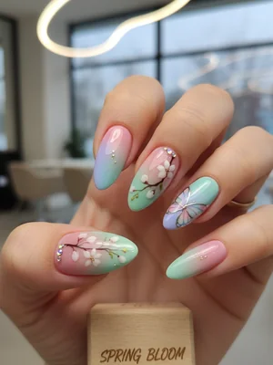 Photo-real Salon Spring Nails - Spring nail art - featuring nail art, elegant, red, spring - nail art inspiration and design ideas