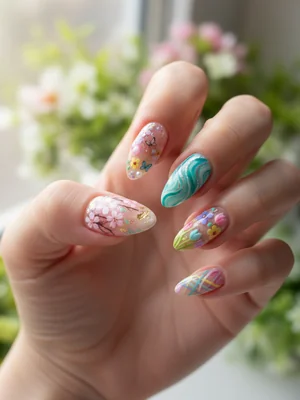 Stunning Photo-real Salon Spring Nails - Spring nail art - featuring nail art, red, spring - nail art inspiration and design ideas