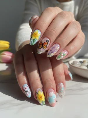 Gorgeous Photo-real Salon Spring Nails - Spring nail art - featuring nail art, red, spring - nail art inspiration and design ideas