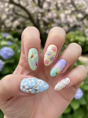 Beautiful Photo-real Salon Spring Nails - Spring nail art - featuring nail art, red, spring - nail art inspiration and design ideas