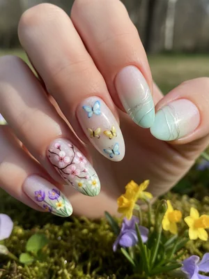 Beautiful Photo-real Salon Spring Nails - Spring nail art - featuring nail art, red, spring - nail art inspiration and design ideas