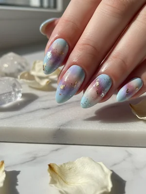 Sophisticated Photo-real Salon Sponging Nails