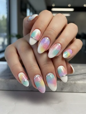 Beautiful Photo-real Salon Sponging Nails