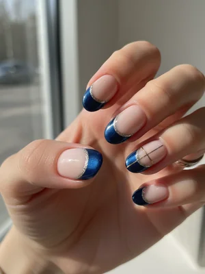 Sophisticated Photo-real Salon Half Moon Nails - Half Moon nail art - featuring nail art, red - nail art inspiration and design ideas