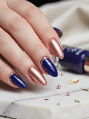 Gorgeous Photo-real Salon Half Moon Nails