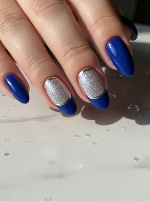 Beautiful Photo-real Salon Half Moon Nails