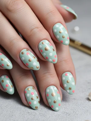 Stunning Photo-real Salon Polka Dots Nails