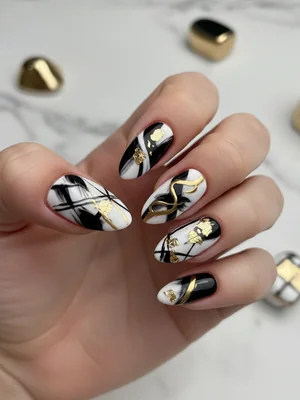 Gold nail art design