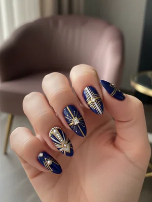 Photo-real Salon Art Deco Nails - Art Deco nail art - featuring nail art, elegant, red - nail art inspiration and design ideas