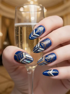 Gorgeous Photo-real Salon Art Deco Nails - Art Deco nail art - featuring nail art, red - nail art inspiration and design ideas