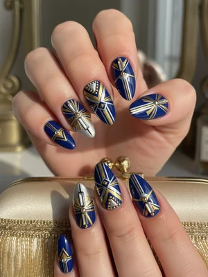 Stunning Photo-real Salon Art Deco Nails - Art Deco nail art - featuring nail art, red - nail art inspiration and design ideas