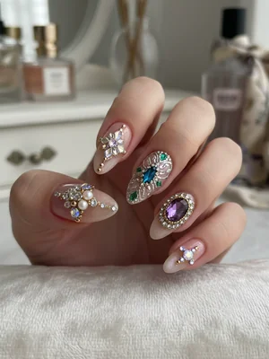 Stunning Photo-real Salon Embellished Nails - Embellished nail art - featuring nail art, red - nail art inspiration and design ideas