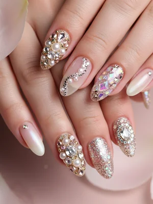 Gorgeous Photo-real Salon Embellished Nails - Embellished nail art - featuring nail art, red - nail art inspiration and design ideas
