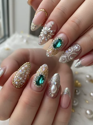 Gorgeous Photo-real Salon Embellished Nails - Embellished nail art - featuring nail art, red - nail art inspiration and design ideas