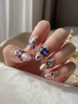 Beautiful Photo-real Salon Embellished Nails - Embellished nail art - featuring nail art, red - nail art inspiration and design ideas