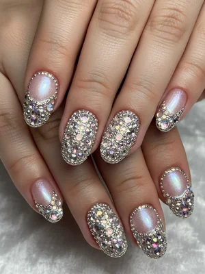 Gorgeous Photo-real Salon Rhinestone Nails