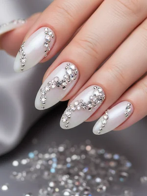 Photo-real Salon Rhinestone Nails