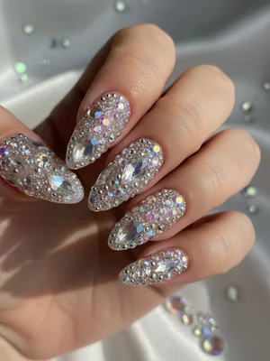 Beautiful Photo-real Salon Rhinestone Nails