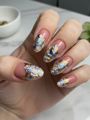 Gorgeous Photo-real Salon Foil Nails - Foil nail art - featuring nail art, red - nail art inspiration and design ideas