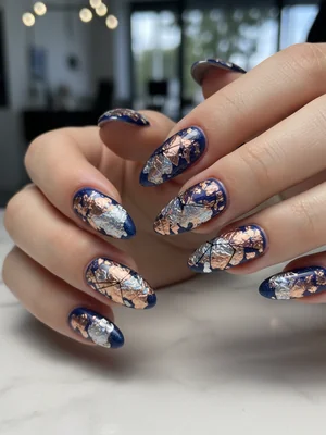 Beautiful Photo-real Salon Foil Nails - Foil nail art - featuring nail art, red - nail art inspiration and design ideas