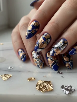 Gorgeous Photo-real Salon Foil Nails - Foil nail art - featuring nail art, red - nail art inspiration and design ideas