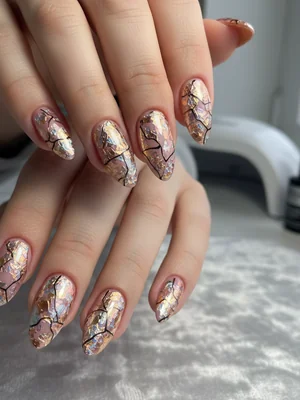 Beautiful Photo-real Salon Foil Nails - Foil nail art - featuring nail art, red - nail art inspiration and design ideas