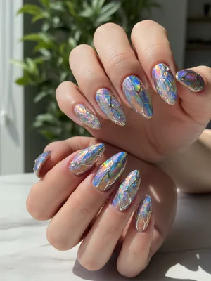 Photo-real Salon Holographic Nails