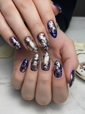 Gorgeous Photo-real Salon Foil Nails - Foil nail art - featuring nail art, red - nail art inspiration and design ideas